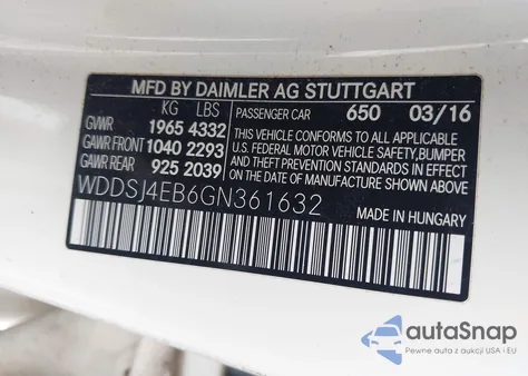2016 Mercedes-Benz Cla 250 from USA, damaged, VIN WDDSJ4EB6GN361632